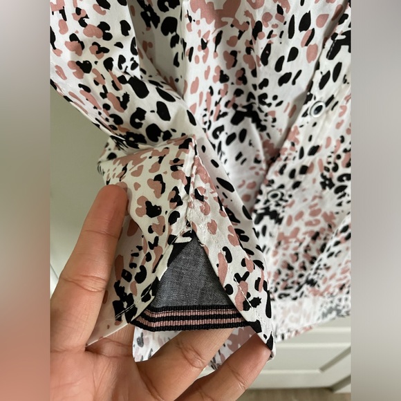 Sunrise Kingdom Animal Print White Pink Shirt Button Down Shortsleeve Mens SizeM - Picture 9 of 15